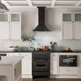 ZLINE 30" Wall Black Stainless Range Hood, Crown Speakers, BSKBNCRN-BT-30