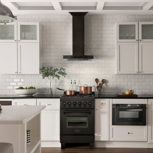 ZLINE 30" Wall Mount Range Hood, Black Stainless Steel, BSKENCRN-30