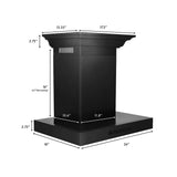 ZLINE 30" Wall Mount Range Hood, Black Stainless Steel, BSKENCRN-30