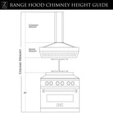ZLINE 30" Wall Range Hood. DuraSnow Stainless, Mirror Accents, 655MR-30