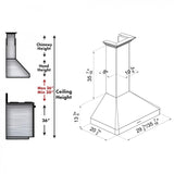 ZLINE 30" Wall Range Hood, Snow Finished, Stainless Steel, 8KF2S-30