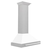 ZLINE 30" White Matte Range Hood, Stainless Steel Handle KB4SNX-WM-30
