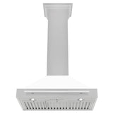 ZLINE 30" White Matte Range Hood, Stainless Steel Handle KB4SNX-WM-30