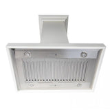 ZLINE 30" Wooden Island Mount Range Hood in Cottage White, KBiTT-RD-30