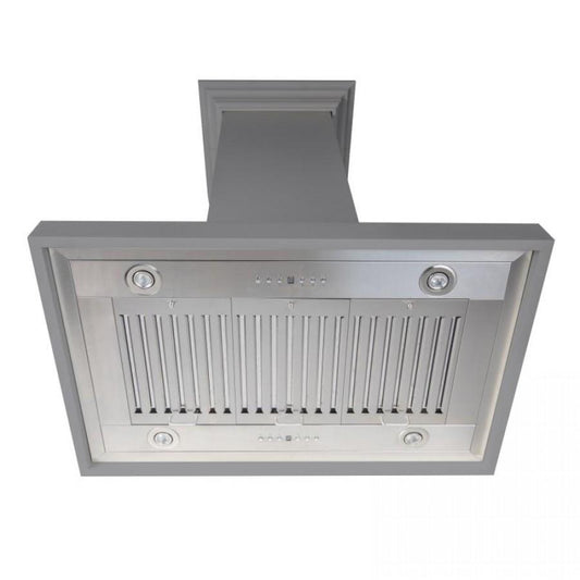 ZLINE 30" Wooden Island Mount Range Hood in Gray, KBiUU-RS-30-400