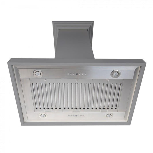 ZLINE 30" Wooden Island Range Hood in Gray, KBiUU-30