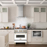 ZLINE 30"Autograph, Dual Fuel Range, Stainless, Gold Accents, RAZ-WM-30-G