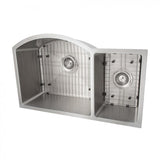ZLINE 33" Undermount Double Bowl Sink in Stainless Steel, SC70D-33