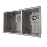 ZLINE 33" Undermount Double Bowl Sink in Stainless Steel, SR60D-33