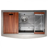 ZLINE 33" Undermount Single Bowl Ledge Sink Stainless Steel, SLSAP-33