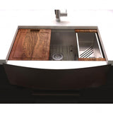ZLINE 33" Undermount Single Bowl Ledge Sink Stainless Steel, SLSAP-33S