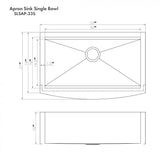 ZLINE 33" Undermount Single Bowl Ledge Sink Stainless Steel, SLSAP-33S