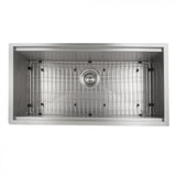 ZLINE 33" Undermount Single Bowl Ledge Sink, Stainless with Accessories, SLS-33