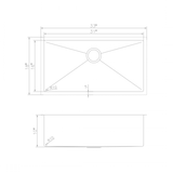ZLINE 33" Undermount Single Bowl Sink in Stainless Steel, SRS-33