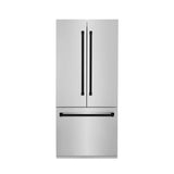 ZLINE 36" Autograph 19.6 cu. ft. 2-Door Bottom Freezer Fridge Water/Ice Dispenser Stainless Steel Matte Black Accents RBIVZ-304-36-MB