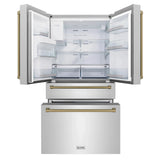 ZLINE 36" Autograph 21.6 cu. ft French Door Refrigerator with Ice Maker in Fingerprint Resistant Stainless Steel RFMZ-W-36-CB
