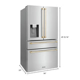 ZLINE 36" Autograph 21.6 cu. ft French Door Refrigerator with Ice Maker in Stainless Steel RFMZ-W-36-G