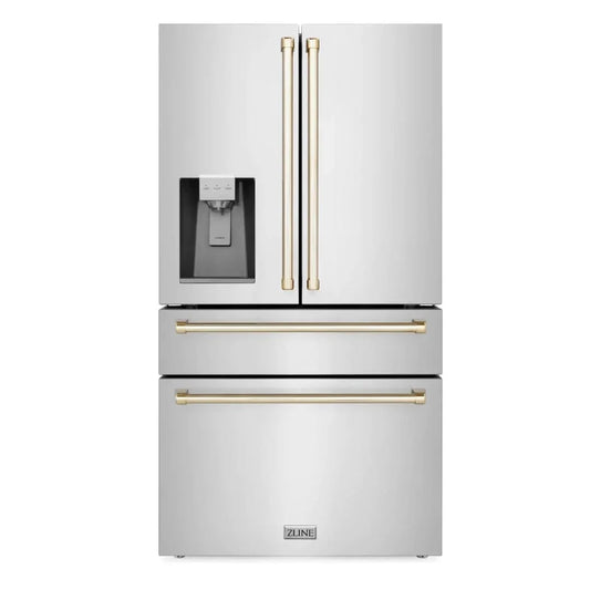 ZLINE 36" Autograph 21.6 cu. ft French Door Refrigerator with Ice Maker in Stainless Steel RFMZ-W-36-G