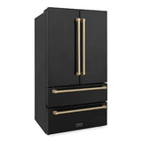 ZLINE 36" Autograph 22.5 cu. ft French Door Refrigerator with Ice Maker in  Black Stainless Steel RFMZ-36-BS-CB