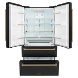 ZLINE 36" Autograph 22.5 cu. ft French Door Refrigerator with Ice Maker in  Black Stainless Steel RFMZ-36-BS-CB
