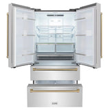 ZLINE 36" Autograph 22.5 cu. ft French Door Refrigerator with Ice Maker in Fingerprint Resistant Stainless Steel RFMZ-36-CB