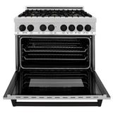 ZLINE 36" Autograph Dual Fuel Range, Stainless Steel, RAZ-36-MB