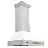 ZLINE 36" Autograph DuraSnow White Range Hood 8654SNZ-WM36-CB