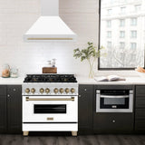 ZLINE 36" Autograph DuraSnow White Range Hood 8654SNZ-WM36-CB