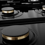 ZLINE 36" Autograph Edition Rangetop, DuraSnow, Gold Accent, RTSZ-36-G