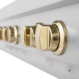 ZLINE 36" Autograph Edition Rangetop, DuraSnow, Gold Accent, RTSZ-36-G