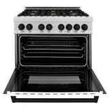 ZLINE 36" Autograph, Range, Dual Fuel, White door, RASZ-WM-36-MB