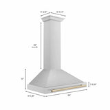 ZLINE 36" Autograph Stainless Wall Range Hood KB4STZ-36-G