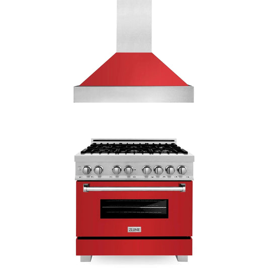 ZLINE 36" Bundle Range RAS-RM-36 & Range Hood 8654RM-36, 2KP-RASRMRH36