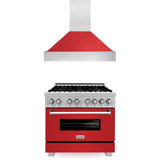 ZLINE 36" Bundle Range RAS-RM-36 & Range Hood 8654RM-36, 2KP-RASRMRH36