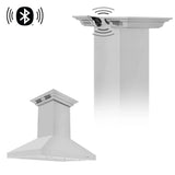 ZLINE CrownSound‚ Ducted Vent Island Mount Range Hood in Stainless Steel, Built-in Bluetooth Speakers, KL3iCRN-BT