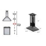 ZLINE 36" Designer Series Oil-Rubbed Bronze Island Range Hood, 8KL3iB-36
