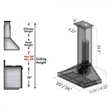 ZLINE 36" Designer Series Wall Mount Range Hood, KB2-BCXXX-36