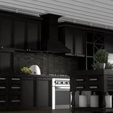 ZLINE 36" Designer Series Wooden Wall Range Hood in Black, KBCC-36