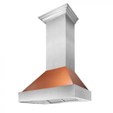 ZLINE 36" DuraSnow® Stainless Steel Range Hood with Copper Shell, 8654C-36