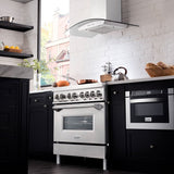 ZLINE 36" Gas Burner/Electric Oven Range, Brass Burners, RA-BR-36