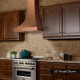 ZLINE 36" Hand-Hammered Copper Finish Wall Range Hood, 8632H-36