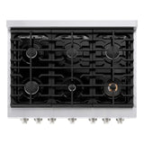 ZLINE 36 in. 5.2 cu. ft. 6 Burner Gas Range with Convection Gas Oven in Stainless Steel, SGR36