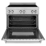ZLINE 36" Induction Range in DuraSnow with a 4 Element Stove and Electric Oven RAINDS-SN-36