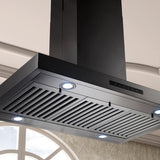 ZLINE 36" Island Mount Range Hood in Black Stainless Steel, BSKE2iN-36