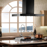 ZLINE 36" Island Mount Range Hood in Black Stainless Steel, BSKE2iN-36