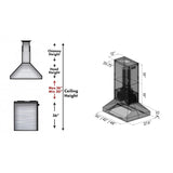 ZLINE 36" Outdoor Stainless Island Range Hood, 697i-304-36
