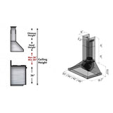 ZLINE 36" Outdoor/Indoor Stainless Steel Wall Range Hood, KB-304-36