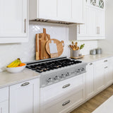 ZLINE 36" Porcelain Rangetop, DuraSnow®, 6 Brass Burners, RTS-BR-36