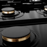 ZLINE 36" Porcelain Rangetop With 6 Gas Brass Burners, RT-BR-36