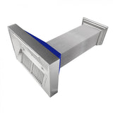 ZLINE 36" Snow Finish Wall Range Hood, Blue Matte Shell, 8654BM-36